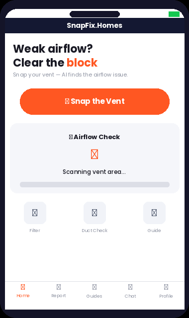 Air vent with weak airflow